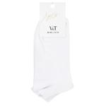 Шкарпетки жіночі V&T рубчик короткі р.23-25 білий