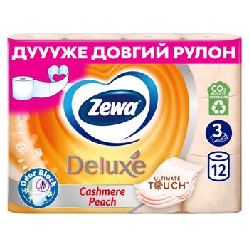 Zewa Deluxe Cashmere Peach 3-ply Toilet Paper 12pcs - buy, prices for COSMOS - photo 1