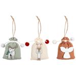 Подвеска Actuel Мешочек дерево/текстиль 10см в ассортименте