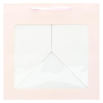 Бумажная кубическая сумочка с прозрачным окошком 25*25*25см L - купить, цены на За Раз - фото 3