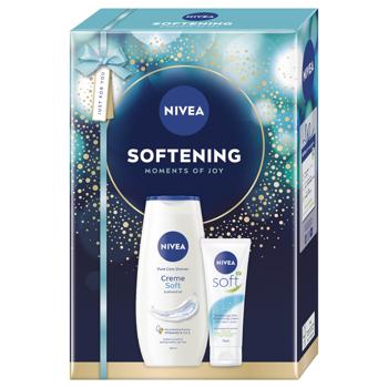 Nivea Softening Shower Gel 250ml + Body Cream 75ml Skincare Gift Set