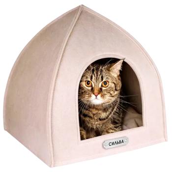 Barksi будиночок для котів M 40х40х42 см - бежевий - купити, ціни на MasterZoo - фото 1