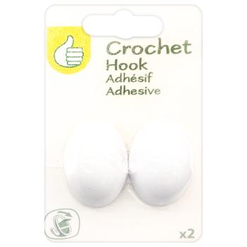 Auchan Set of Hooks Self-adhesive White 2pcs