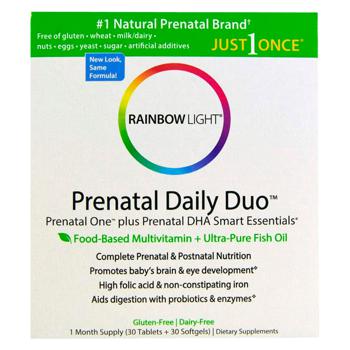 Витамины + рыбий жир для беременных Rainbow Light Prenatal One plus Prenatal DHA Smart Essentials 30 капсул + 30 таблеток - купить, цены на Biotus - фото 1