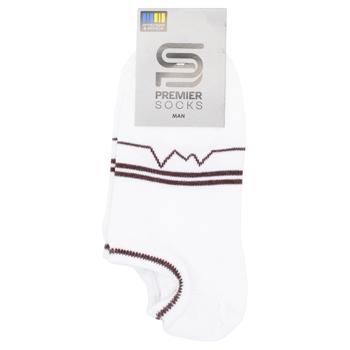 Носки Premier Socks Эконом мужские короткие тонкие полоски р.25, 27, 29 белый - купить, цены на ЕКО Маркет - фото 1