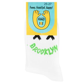 Krazy Sox High Unisex Socks s.25-27 White