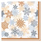 Silken Shiny Snowflakes 2-Ply Table Napkins 33x33cm 12pcs