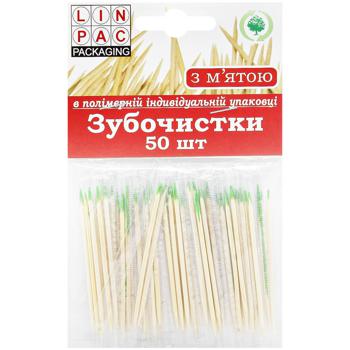 Linpac Toothpicks with Mint 50pcs - buy, prices for Auchan - photo 1