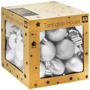 Tarrington House Set of Christmas Tree Silver Ornament Balls 30pcs - buy, prices for - photo 3