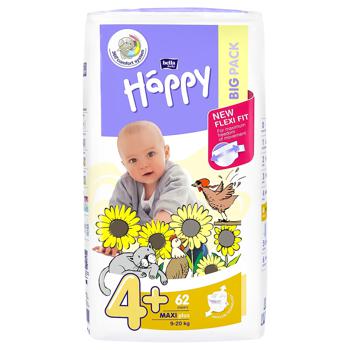 Подгузники Bella Happy Maxi Plus 4+ 9-20кг 62шт - купить, цены на NOVUS - фото 2