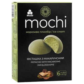 Rud Mochi Pistachio Ice Cream with Macaroons 6pcs 40g - buy, prices for MegaMarket - photo 1