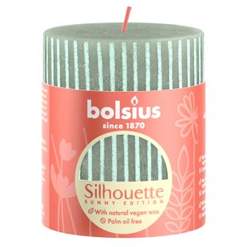 Bolsius Rustic Silhouette Jade Stripes Candle 80x68