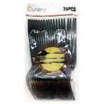 Вилки пластиковые черные 155мм 20шт