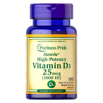 Puritan's Pride Vitamin D3 1000 IU 100 softgels - buy, prices for Biotus - photo 1