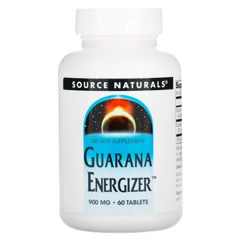 Гуарана Source Naturals Guarana Energizer 900мг 60 таблеток - купить, цены на Biotus - фото 1