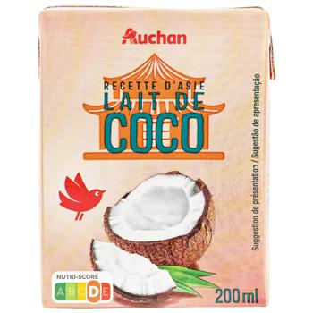 Молоко Auchan кокосовое 200мл