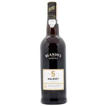 Вино Blandy's Madeira Malmsey 5 років біле кріплене солодке 19% 0,75л