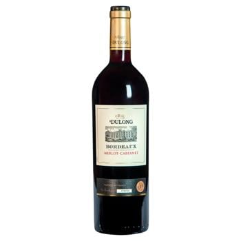 Вино Dulong Bordeaux Merlot-Cabernet червоне сухе 13% 0,75л - купити, ціни на МегаМаркет - фото 1