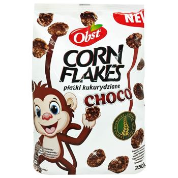 Кукурудзяні пластівці OBST з шок. смаком 250 г (Польща) - купить, цены на КОСМОС - фото 1