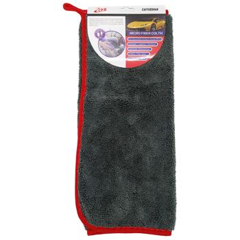Салфетка для авто из микрофибры серая 40*40см