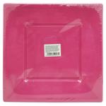 Plastic Square Plates Pink 23cm 10pcs