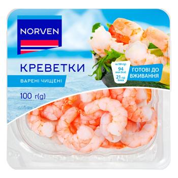 Norven Peeled Boiled Shrimps 100g - buy, prices for MegaMarket - photo 1