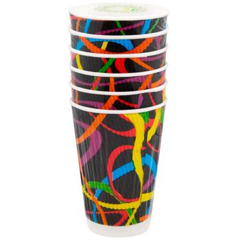Serpentine Disposable Corrugated Cup 340ml 6pcs