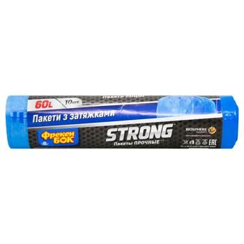 Пакети для сміття Фрекен Бок Strong із затяжками 60л 10шт