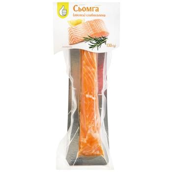 Сьомга Pouce Шматок слабосолена 130г - купити, ціни на Auchan - фото 1