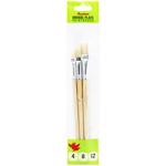 Auchan Set of Flat Paintbrushes 4-8-12mm 3pcs