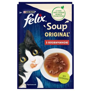 Корм вологий Felix Суп з яловичиною для котів 48г
