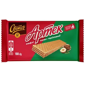 Вафлі Світоч Артек смак горіховий 188г - купити, ціни на Восторг - фото 1