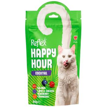 Reflex Plus Happy Hour Cocktail Cat Snack with Salmon, Lamb, Chicken, Blueberry and Cranberry 60g - buy, prices for MasterZoo - photo 1