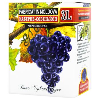 Вино Alianta Vin Каберне-Совіньон червоне сухе 12% 3л - купити, ціни на Auchan - фото 1