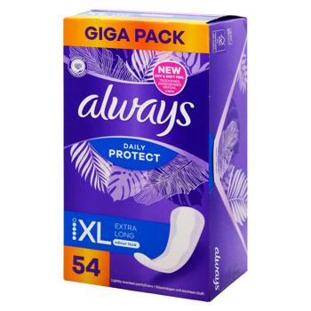 Always Daily Protect Odour Lock Extra Long Pads 54pcs - buy, prices for MegaMarket - photo 1