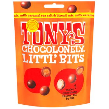 Tony's Crispy Balls in Milk Chocolate with Caramel, Sea Salt and Cookies 100g