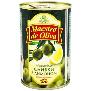 Maestro de Oliva Green Olives with lemon 300ml - buy, prices for Ideal - photo 1