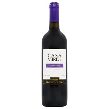 Вино Casa Verde Carmenere червоне сухе 13% 0,75л - купити, ціни на Auchan - фото 1