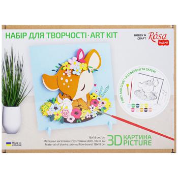 Картина 3D Rosa Talent Олень в цветах 18*18см - купить, цены на Auchan - фото 2