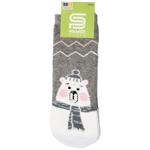 Premier Socks Fluffy Yarn Patterned Children's Terry Socks s.20-22, 22-24 Grey