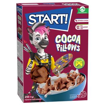Завтрак сухой Start! Подушечки с какао начинкой 250г - купить, цены на МегаМаркет - фото 1