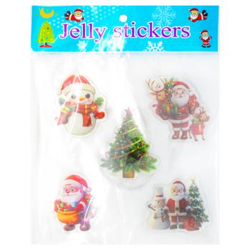 Наліпки новорічні силіконові 20х20 см WGS-5295 9245 И839 - купить, цены на КОСМОС - фото 3