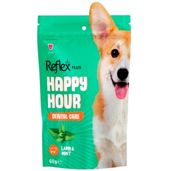 Reflex Plus Happy Hour Dental Care ласощі для собак 60 г - ягня та м'ята - купить, цены на MasterZoo - фото 1