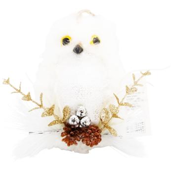 Украшение Сова белая 12*8*6см