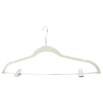 Zed Flocked Hanger with Clips 42x21cm
