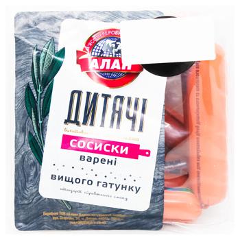 Сосиски Алан Дитячі варені вищий сорт ~500г - купити, ціни на ЕКО Маркет - фото 1