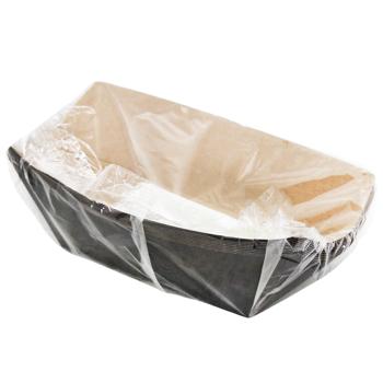 Тарелка-лодочка Auchan бумажная черная 500мл 10шт - купить, цены на Auchan - фото 3