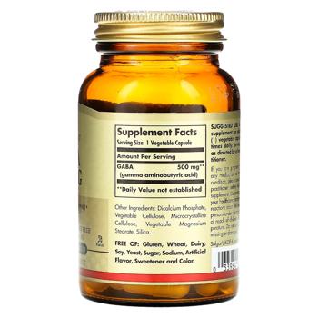 Solgar GABA Gamma-Aminobutyric Acid 500mg 50 capsules - buy, prices for Biotus - photo 2