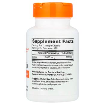 Біотин Doctor's Best 10000мкг 120 капсул - купити, ціни на Біотус - фото 2