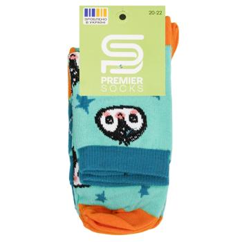 Premier Socks Little Penguins Set of Kid's Socks s.20-22 Green 2 Pairs